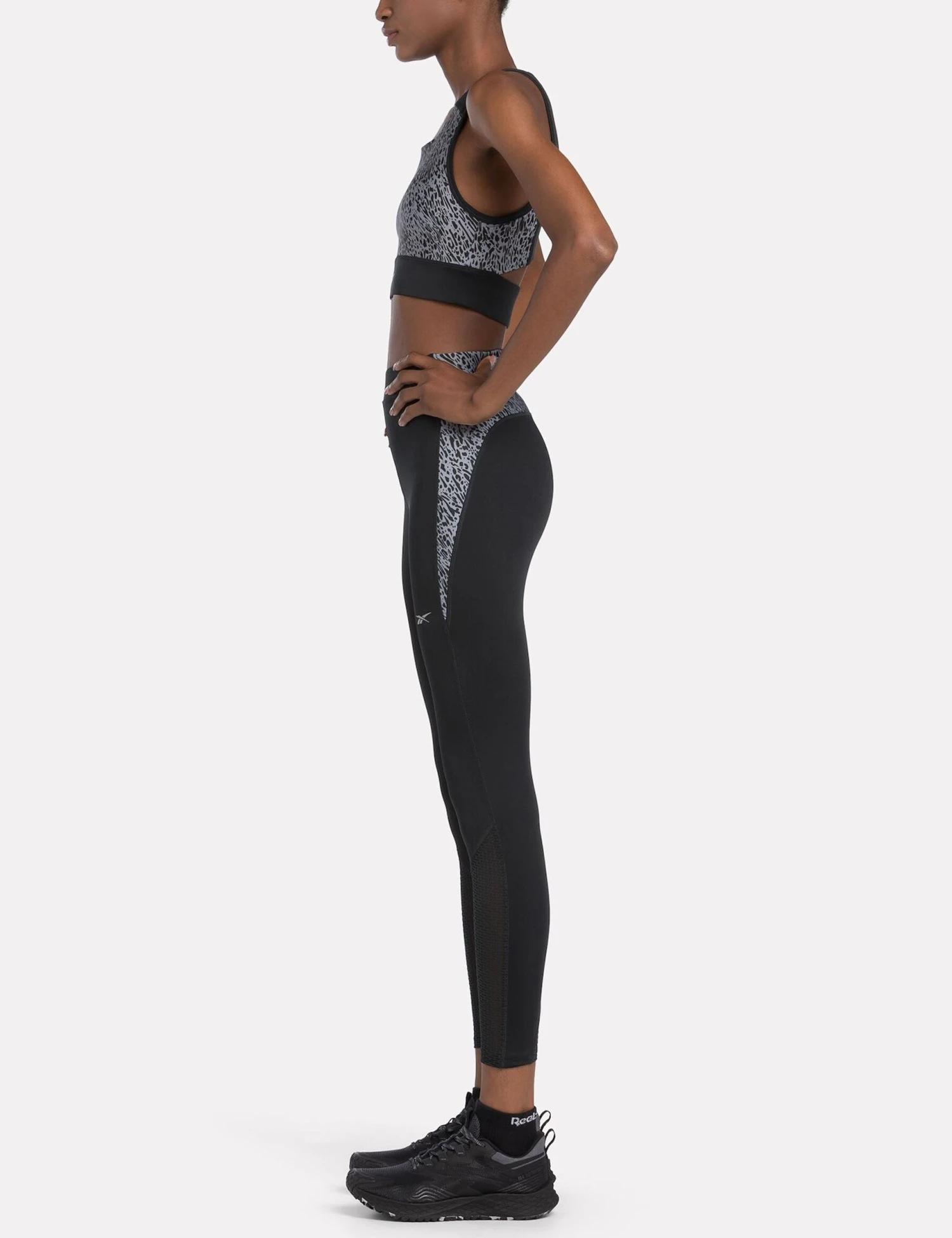 Reebok Running Printed Leggings - Night Black 5 Reebok Running Printed Leggings - Night Black - Image 5