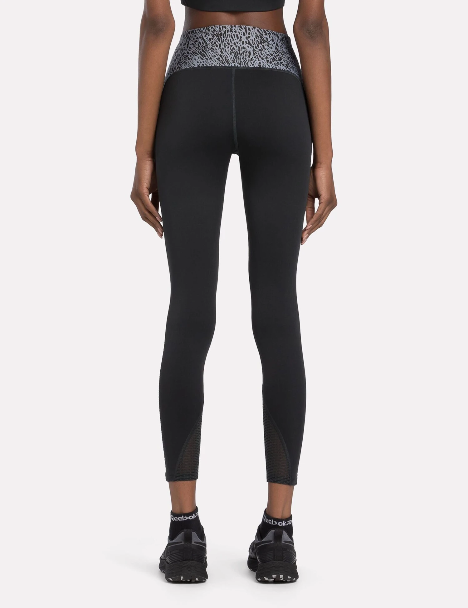 Reebok Running Printed Leggings - Night Black 2 Reebok Running Printed Leggings - Night Black - Image 2