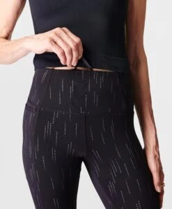 Sweaty Betty Therma Boost 2.0 Running Leggings - Grey Reflective Print -Elevate Fitwear Sales Store sb9544 greysbdotreflectiveprint fulllength 6