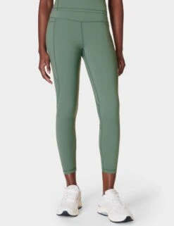 Sweaty Betty Power Aerial Mesh 7/8 Gym Leggings - Cool Forest Green