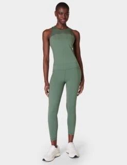 Sweaty Betty Power Aerial Mesh 7/8 Gym Leggings - Cool Forest Green 14 Sweaty Betty Power Aerial Mesh 7/8 Gym Leggings - Cool Forest Green -Elevate Fitwear Sales Store sweaty betty aerial core 78 workout leggings cool forest green sb9549 7