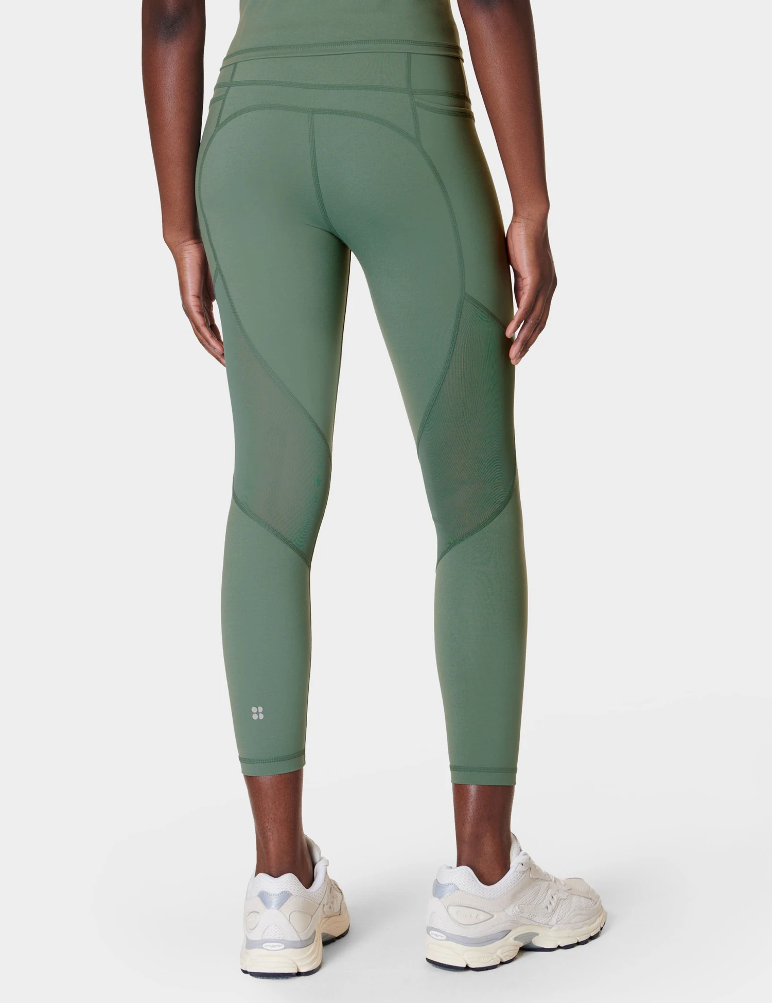 Sweaty Betty Power Aerial Mesh 7/8 Gym Leggings - Cool Forest Green 2 Sweaty Betty Power Aerial Mesh 7/8 Gym Leggings - Cool Forest Green - Image 2