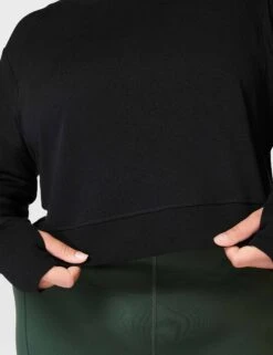 Sweaty Betty After Class Crop Sweatshirt - Black -Elevate Fitwear Sales Store sweaty betty after class crop sweatshirt black sb5622c 4