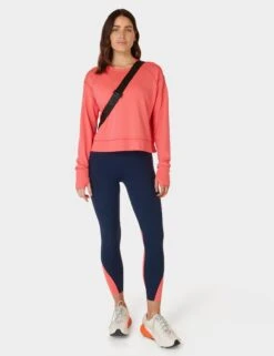 Sweaty Betty After Class Crop Sweatshirt - Coral Pink -Elevate Fitwear Sales Store sweaty betty after class crop sweatshirt coral pink sb5622c 3