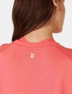 Sweaty Betty After Class Crop Sweatshirt - Coral Pink -Elevate Fitwear Sales Store sweaty betty after class crop sweatshirt coral pink sb5622c 4