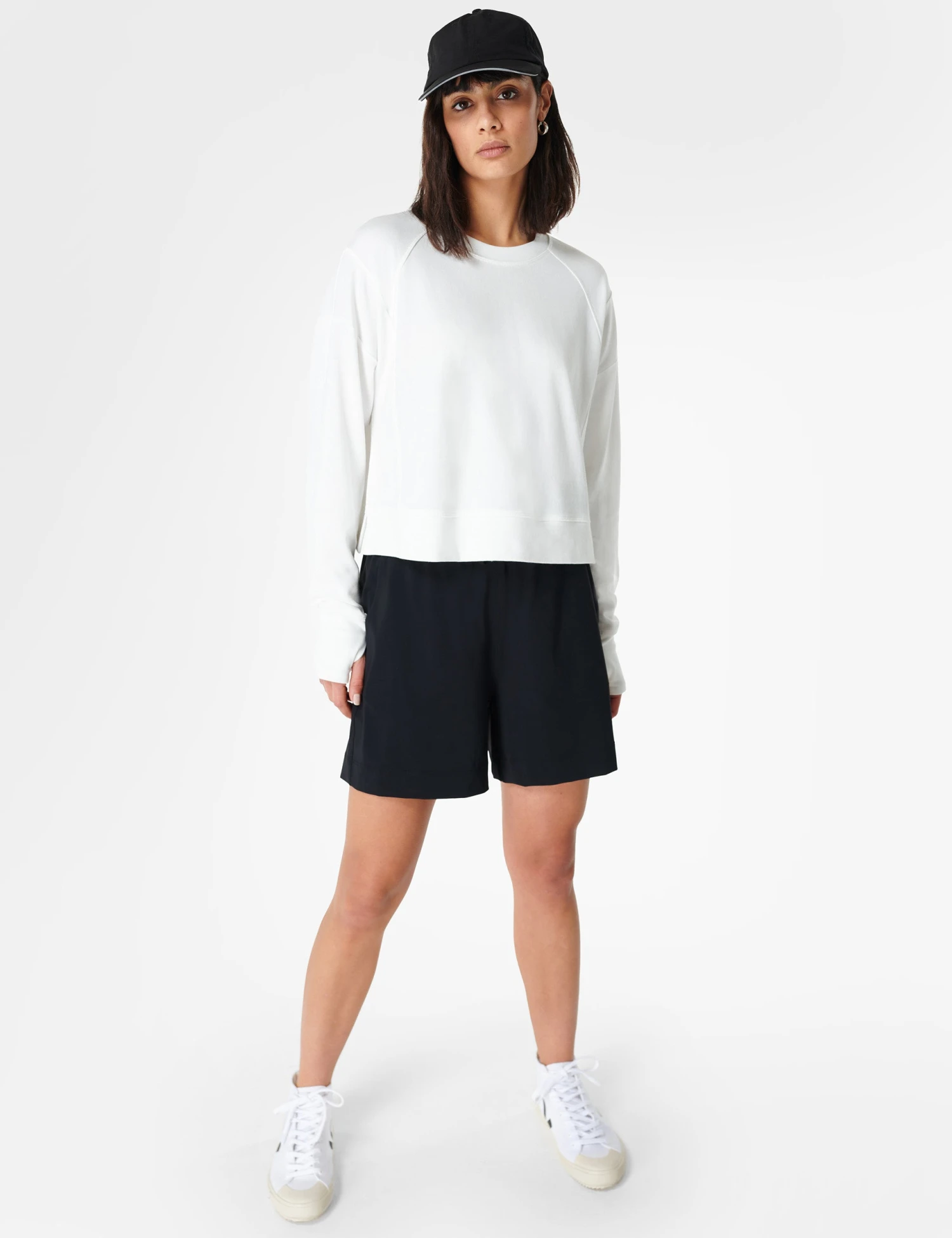 Sweaty Betty After Class Crop Sweatshirt - Lily White 4 Sweaty Betty After Class Crop Sweatshirt - Lily White - Image 4