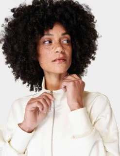 Sweaty Betty After Class Zip Up - Lily White -Elevate Fitwear Sales Store sweaty betty after class zip up lily white sb9599 6
