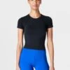 Sweaty Betty Athlete Crop Seamless Gym T-Shirt - Black