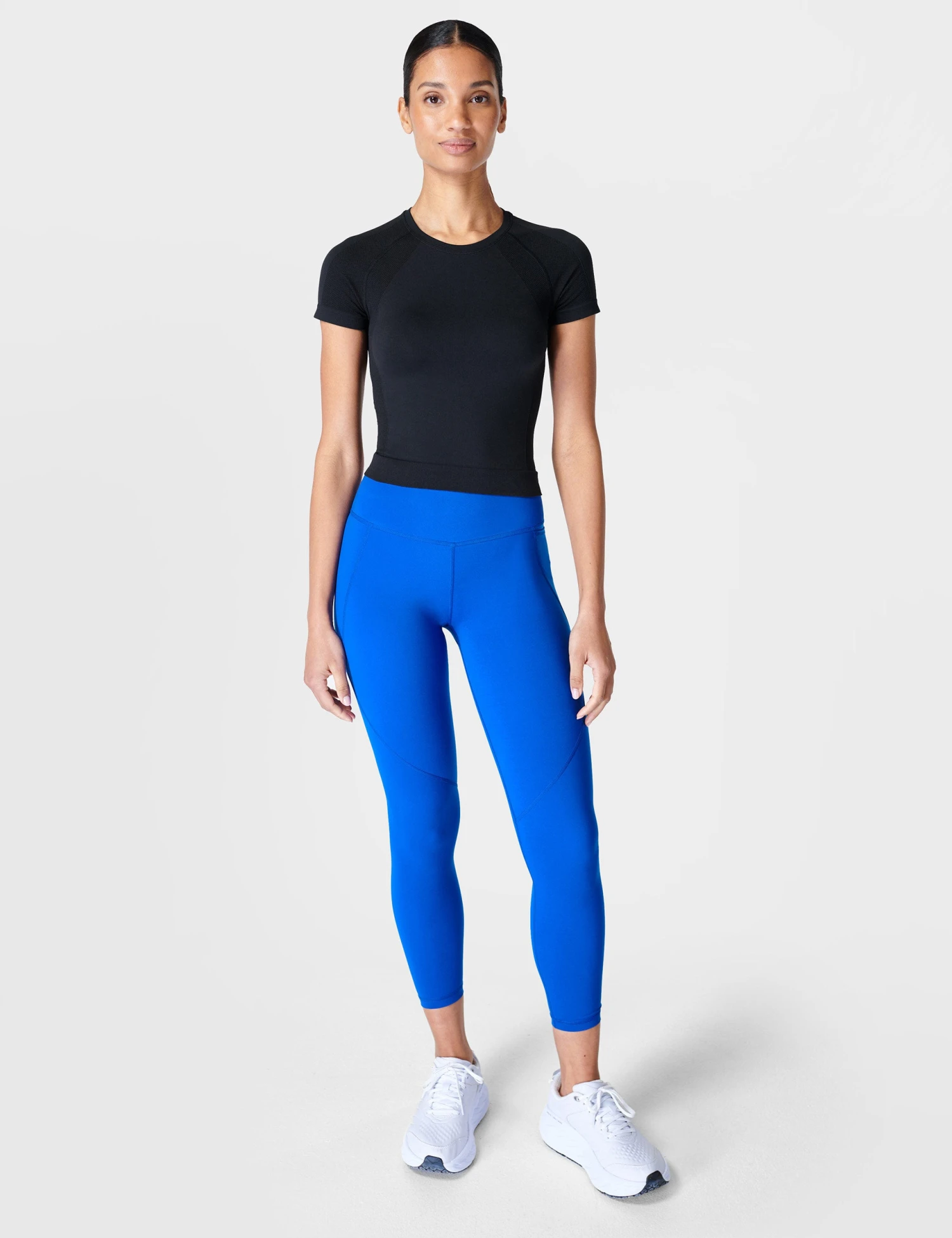 Sweaty Betty Athlete Crop Seamless Gym T-Shirt - Black 3 Sweaty Betty Athlete Crop Seamless Gym T-Shirt - Black - Image 3