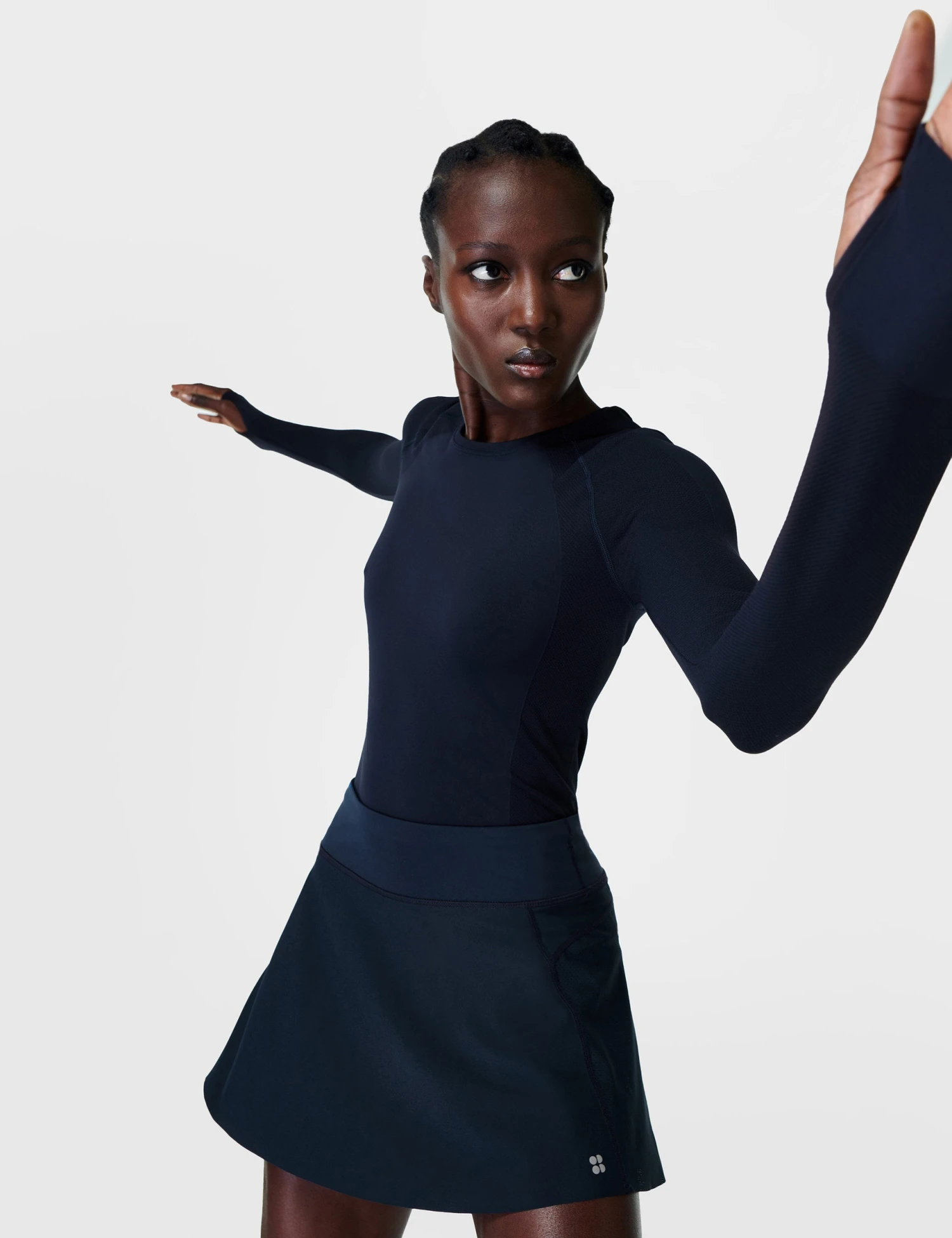 Sweaty Betty Athlete Seamless Workout Long Sleeve Top - Navy 1 Sweaty Betty Athlete Seamless Workout Long Sleeve Top - Navy