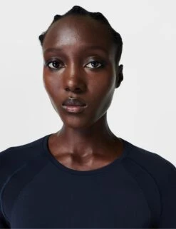 Sweaty Betty Athlete Seamless Workout Long Sleeve Top - Navy 8 Sweaty Betty Athlete Seamless Workout Long Sleeve Top - Navy -Elevate Fitwear Sales Store sweaty betty athlete seamless gym long sleeve top navy blue sb6547 4