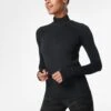 Sweaty Betty Athlete Seamless Half Zip Long Sleeve Top - Black