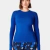 Sweaty Betty Athlete Seamless Gym Long Sleeve Top - Lightning Blue