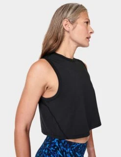 Sweaty Betty Breathe Easy Crop Muscle Vest - Black -Elevate Fitwear Sales Store sweaty betty breathe easy crop muscle vest black sb9083 3