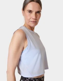 Sweaty Betty Breathe Easy Crop Muscle Vest - Salt Blue -Elevate Fitwear Sales Store sweaty betty breathe easy crop muscle vest salt blue sb9083 4