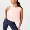 Sweaty Betty Breathe Easy Crop Muscle Vest - Sorbet Pink