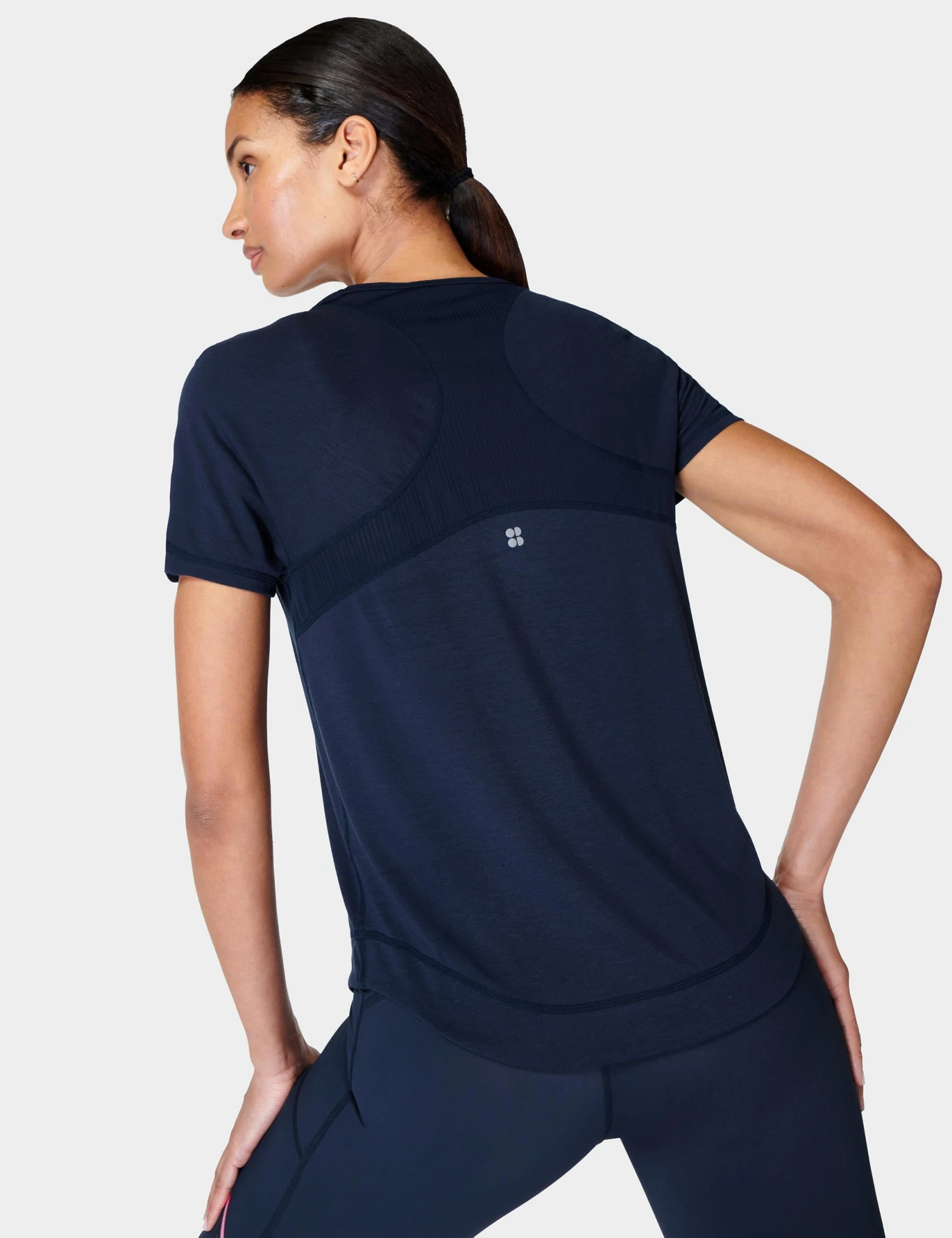 Sweaty Betty Breathe Easy Running T-Shirt - Navy Blue 2 Sweaty Betty Breathe Easy Running T-Shirt - Navy Blue - Image 2