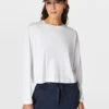 Sweaty Betty Essential Crop Long Sleeve T-Shirt - White