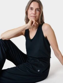 Sweaty Betty Gaia Yoga Jumpsuit - Black -Elevate Fitwear Sales Store sweaty betty gaia yoga jumpsuit black sb9558 2