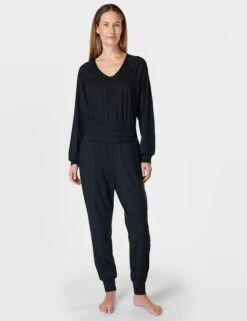 Sweaty Betty Gaia Yoga Long Sleeve Jumpsuit - Black