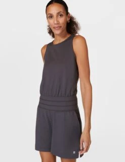 Sweaty Betty Gaia Performance Yoga Romper - Urban Grey -Elevate Fitwear Sales Store sweaty betty gaia yoga romper urban grey sb9839 5