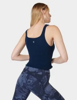 Sweaty Betty Mindful Seamless Bra Vest - Navy Blue -Elevate Fitwear Sales Store sweaty betty mindful seamless bra vest navy blue SB8340A 4274 4