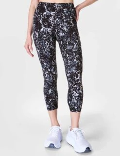 Sweaty Betty Power Cropped Gym Leggings - Grey Dapple Print