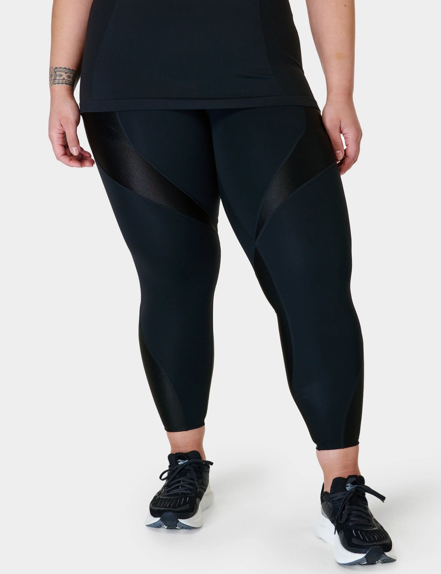 Sweaty Betty Power High Waisted 7/8 Shine Matte Leggings - Black 1 Sweaty Betty Power High Waisted 7/8 Shine Matte Leggings - Black