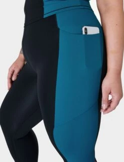 Sweaty Betty Power UltraSculpt High Waisted 7/8 Colour Block Gym Leggings - Black/Reef Teal/Beet Pink -Elevate Fitwear Sales Store sweaty betty power ultra sculpt hw 7 8 colour block gym leggings black reef teal beet pink sb9018c 6