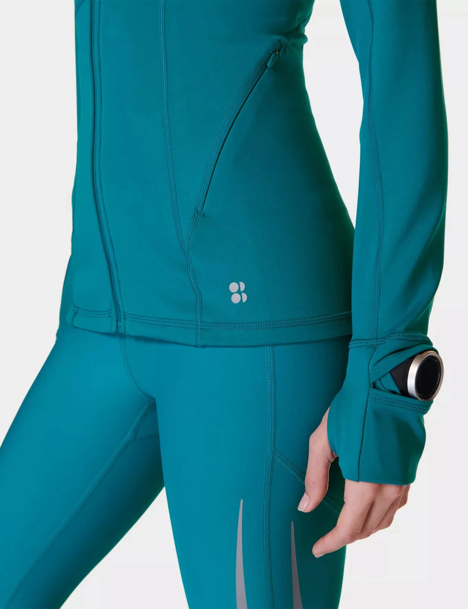Sweaty Betty Pro Run Zip Up - Reef Teal Blue 4 Sweaty Betty Pro Run Zip Up - Reef Teal Blue - Image 4