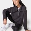 Sweaty Betty Restful Boucle Half Zip Sweatshirt - Urban Grey