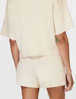 Sweaty Betty Retreat Rib Short - Studio White -Elevate Fitwear Sales Store sweaty betty retreat rib short studio white sb9760 4