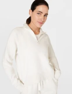 Sweaty Betty Revive Rib Half Zip Pullover - Lily White -Elevate Fitwear Sales Store sweaty betty revive rib half zip pullover lily white SB8937 27C 3