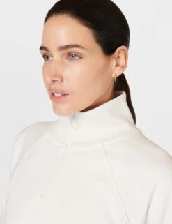 Sweaty Betty Revive Rib Half Zip Pullover - Lily White -Elevate Fitwear Sales Store sweaty betty revive rib half zip pullover lily white SB8937 27C 4
