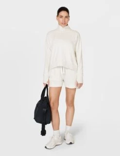 Sweaty Betty Revive Rib Half Zip Pullover - Lily White -Elevate Fitwear Sales Store sweaty betty revive rib half zip pullover lily white SB8937 27C 7