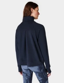 Sweaty Betty Revive Rib Half Zip Pullover - Navy Blue -Elevate Fitwear Sales Store sweaty betty revive rib half zip pullover navy blue sb8937 3