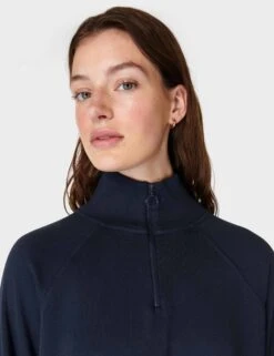 Sweaty Betty Revive Rib Half Zip Pullover - Navy Blue -Elevate Fitwear Sales Store sweaty betty revive rib half zip pullover navy blue sb8937 7