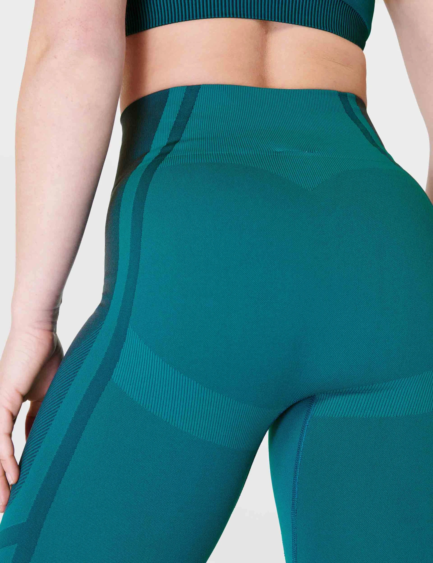 Sweaty Betty Silhouette Sculpt Seamless Workout Leggings - Reef Teal Blue/Navy Blue 4 Sweaty Betty Silhouette Sculpt Seamless Workout Leggings - Reef Teal Blue/Navy Blue - Image 4