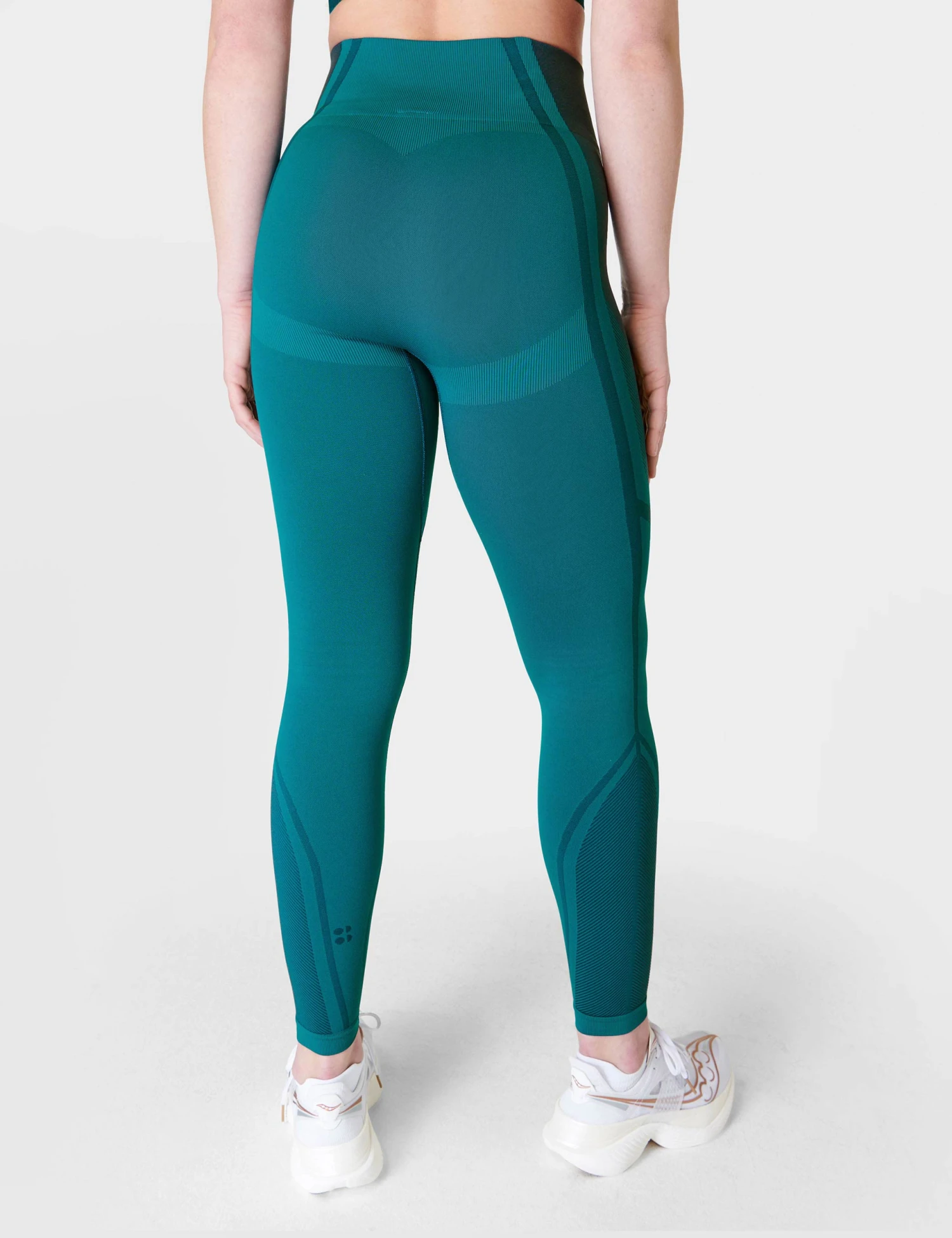 Sweaty Betty Silhouette Sculpt Seamless Workout Leggings - Reef Teal Blue/Navy Blue 2 Sweaty Betty Silhouette Sculpt Seamless Workout Leggings - Reef Teal Blue/Navy Blue - Image 2