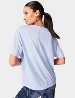 Sweaty Betty Soft Flow Studio T-Shirt - Salt Blue -Elevate Fitwear Sales Store sweaty betty soft flow studio t shirt salt blue sb9667 4