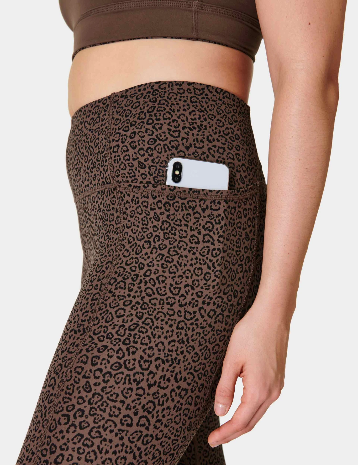 Sweaty Betty Super Soft 7/8 Yoga Leggings - Brown Leopard Marking Print 4 Sweaty Betty Super Soft 7/8 Yoga Leggings - Brown Leopard Marking Print - Image 4