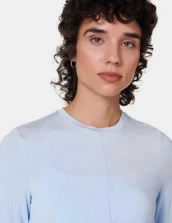 Sweaty Betty Wrap Front Long Sleeve Top - Breeze Blue -Elevate Fitwear Sales Store sweaty betty wrap front long sleeve top breeze blue sb9464 5