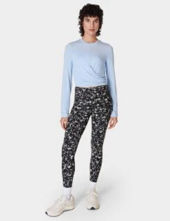 Sweaty Betty Wrap Front Long Sleeve Top - Breeze Blue -Elevate Fitwear Sales Store sweaty betty wrap front long sleeve top breeze blue sb9464 7