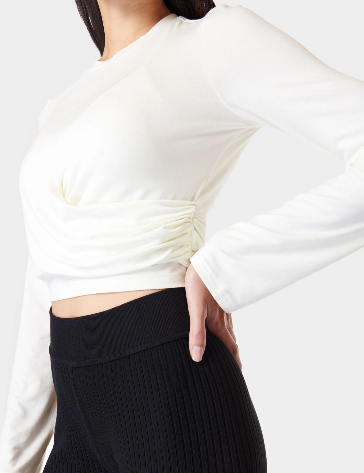 Sweaty Betty Wrap Front Long Sleeve Top - Lily White 4 Sweaty Betty Wrap Front Long Sleeve Top - Lily White - Image 4