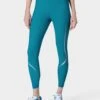 Sweaty Betty Zero Gravity 7/8 Illuminate Running Leggings - Reef Teal/Salt Blue Reflective