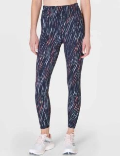 Sweaty Betty Zero Gravity 7/8 Running Tight - Blue Ripple Tie Dye