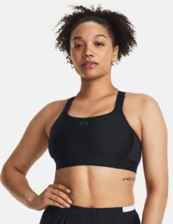 Under Armour HeatGear Armour High Sports Bra - Black/Jet Grey -Elevate Fitwear Sales Store under armour heatgear armour high bra black grey 1379195 001 2