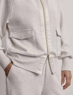 Varley Roxbury Zip-Through Sweat - Ivory Marl 6 Varley Roxbury Zip-Through Sweat - Ivory Marl -Elevate Fitwear Sales Store varley roxbury zip through sweat ivory marl VAR01572 7