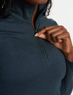 Vuori Halo Essential 1/2 Zip - Beryl Heather -Elevate Fitwear Sales Store vuori halo essential 1 2 zip beryl heather VW284HBE 4